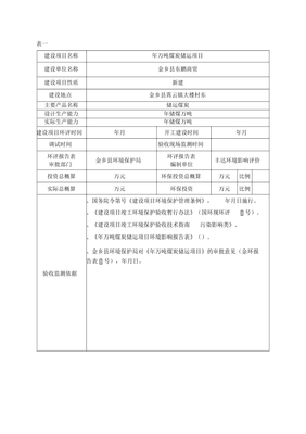 年10万吨煤炭储运项目竣工环境保护验收监测报告表